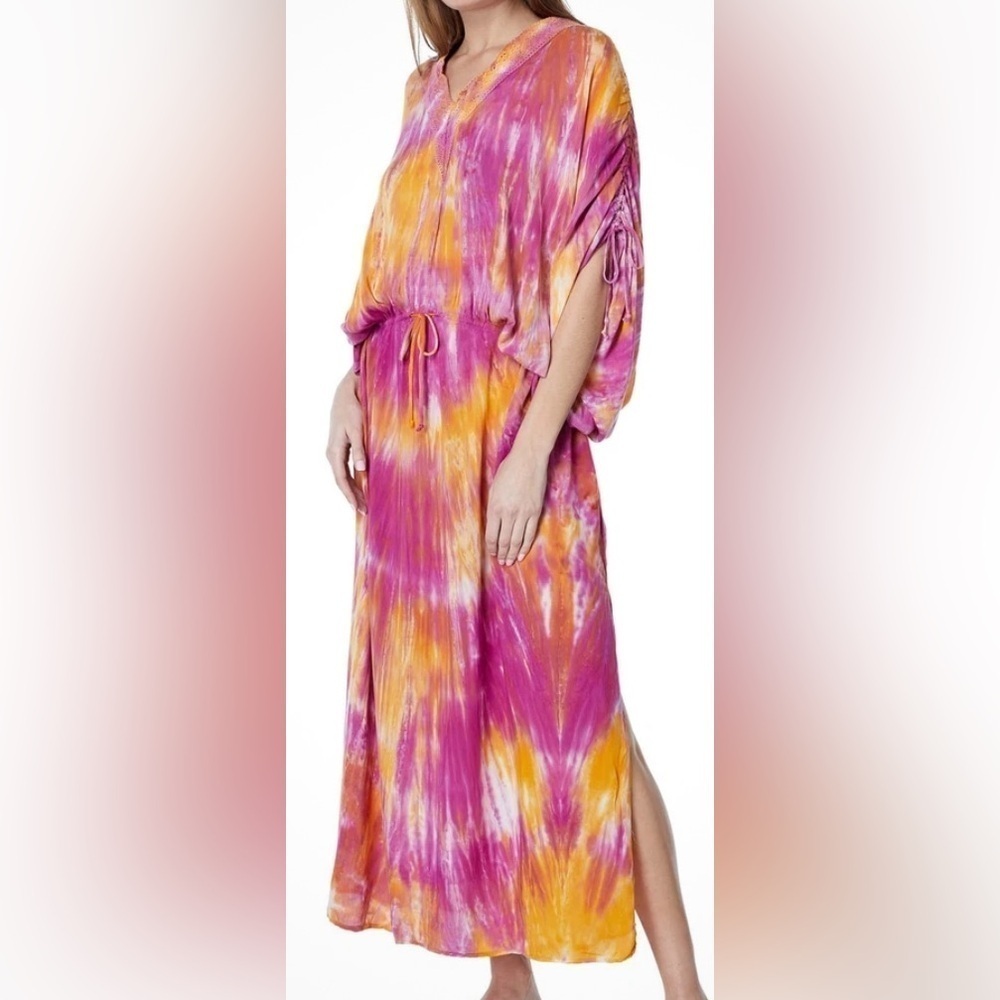 Young Fabulous & Broke Tie Dye Maxi Dress – Kaftan Overlay – Size M/L – NWT